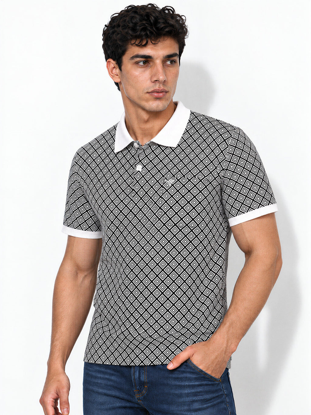 Men's Regular Fit Striped Polo T-Shirt