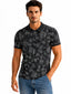 Bottle Green Floral Print Polo T-shirt