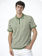 Sagecrest Vertical Stripe Knit Polo