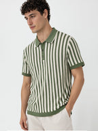 Sagecrest Vertical Stripe Knit Polo
