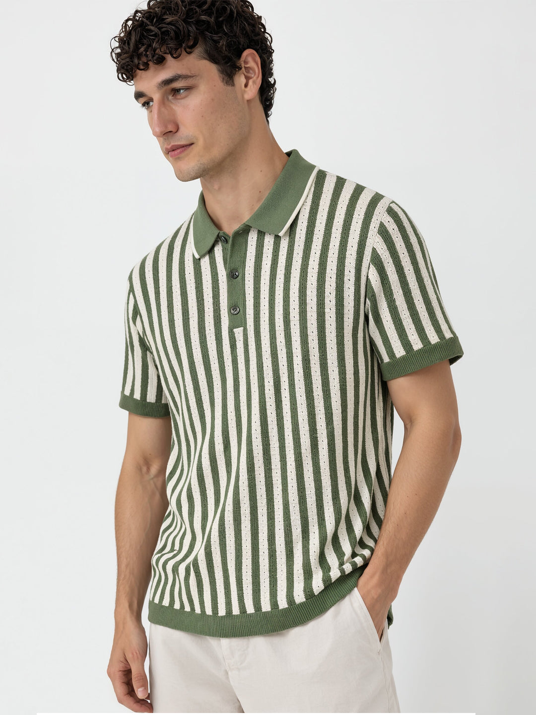 Sagecrest Vertical Stripe Knit Polo