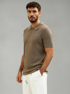 Canyon Grid Zip Polo