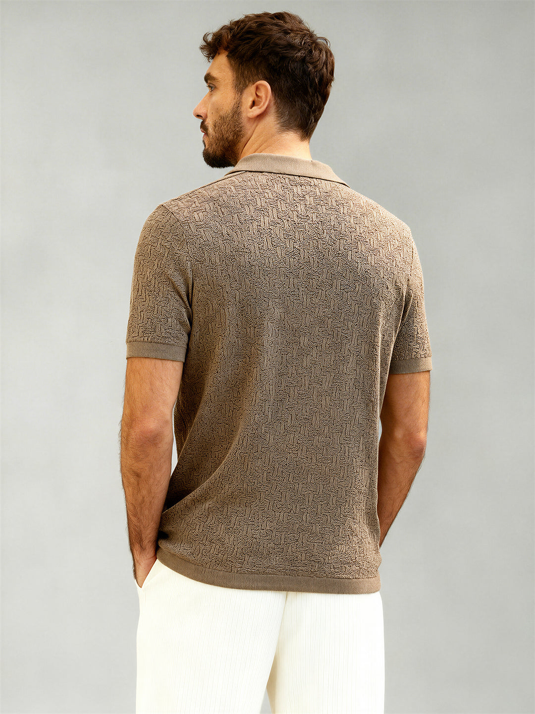 Canyon Grid Zip Polo