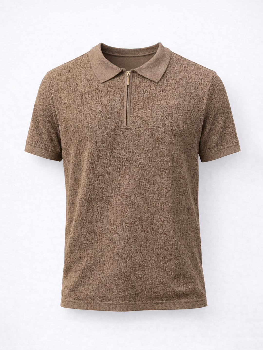 Canyon Grid Zip Polo