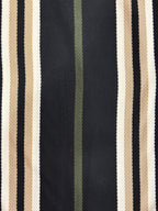 Men's Black Striped Cotton Blend Regular Fit Polo T-Shirt