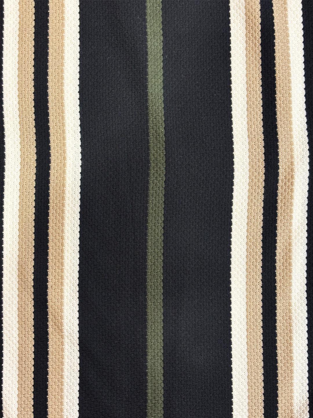 Men's Black Striped Cotton Blend Regular Fit Polo T-Shirt