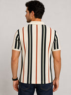 Striped Zip Polo T-shirt