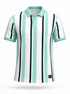 Striped Polo Collar Regular Fit T-Shirt