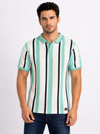 Striped Polo Collar Regular Fit T-Shirt
