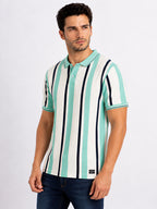 Striped Polo Collar Regular Fit T-Shirt