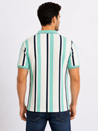 Striped Polo Collar Regular Fit T-Shirt
