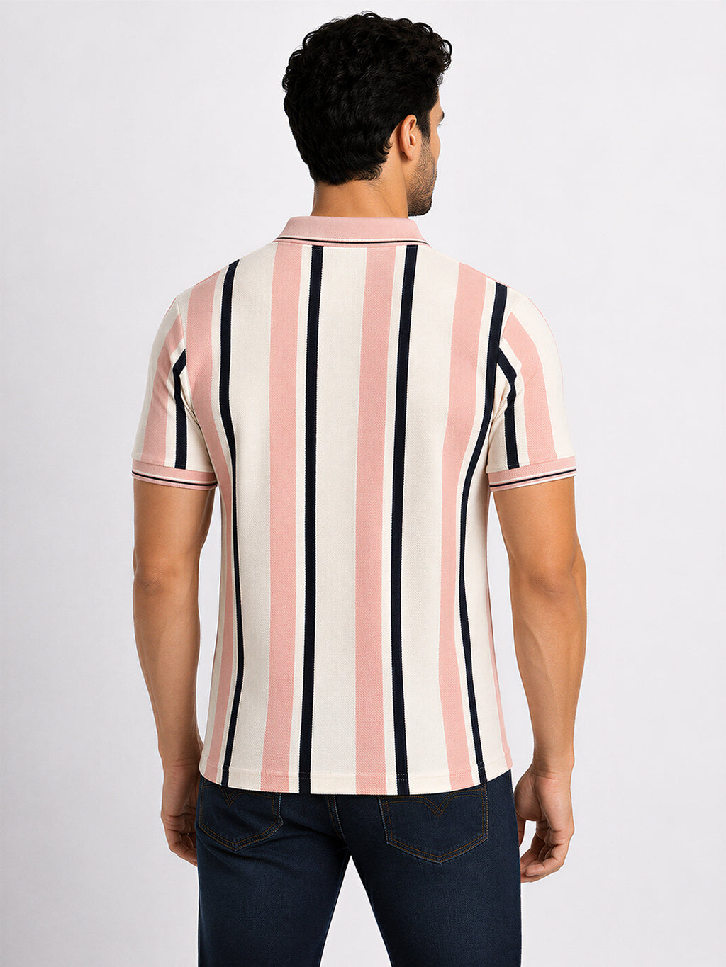 Vertical Striped Polo T-shirt