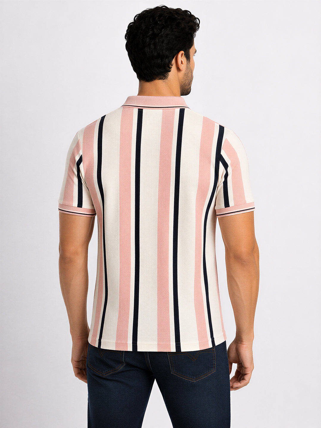 Vertical Striped Polo T-shirt