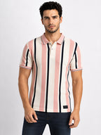 Vertical Striped Polo T-shirt