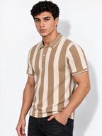 Men's Striped Regular Fit Polo T-Shirt