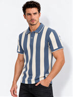 Men's Striped Polo Collar Regular Fit T-Shirt
