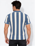 Men's Striped Polo Collar Regular Fit T-Shirt