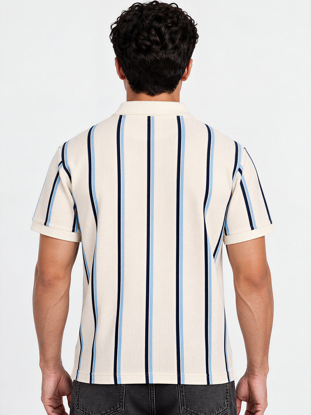 Men's Striped Regular Fit Polo T-Shirt