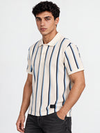 Men's Striped Regular Fit Polo T-Shirt