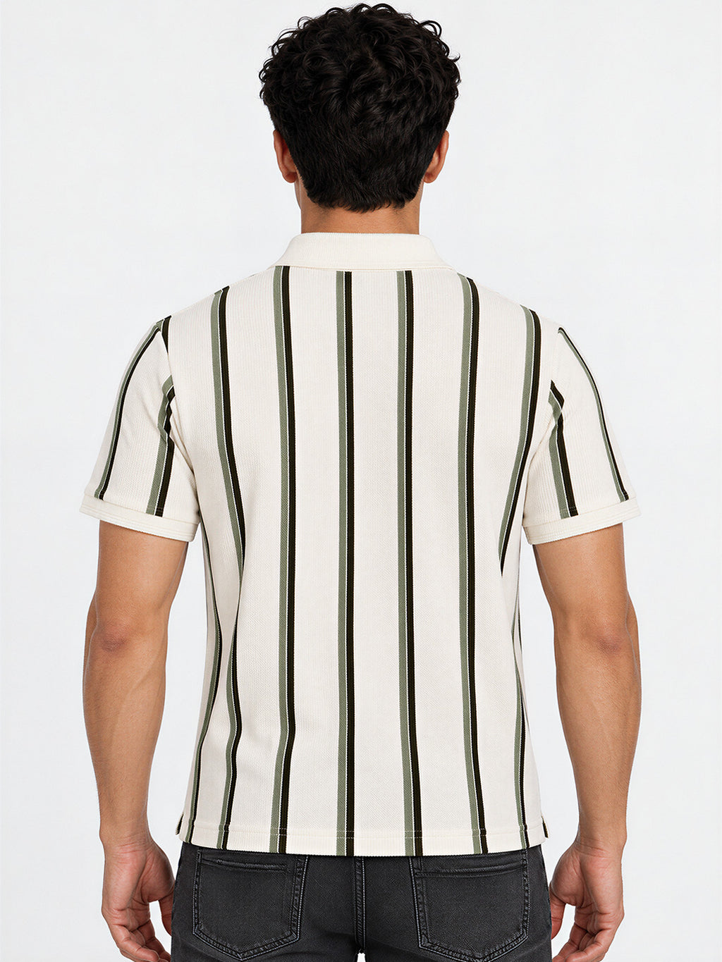 Men's Striped Regular Fit Polo T-Shirt