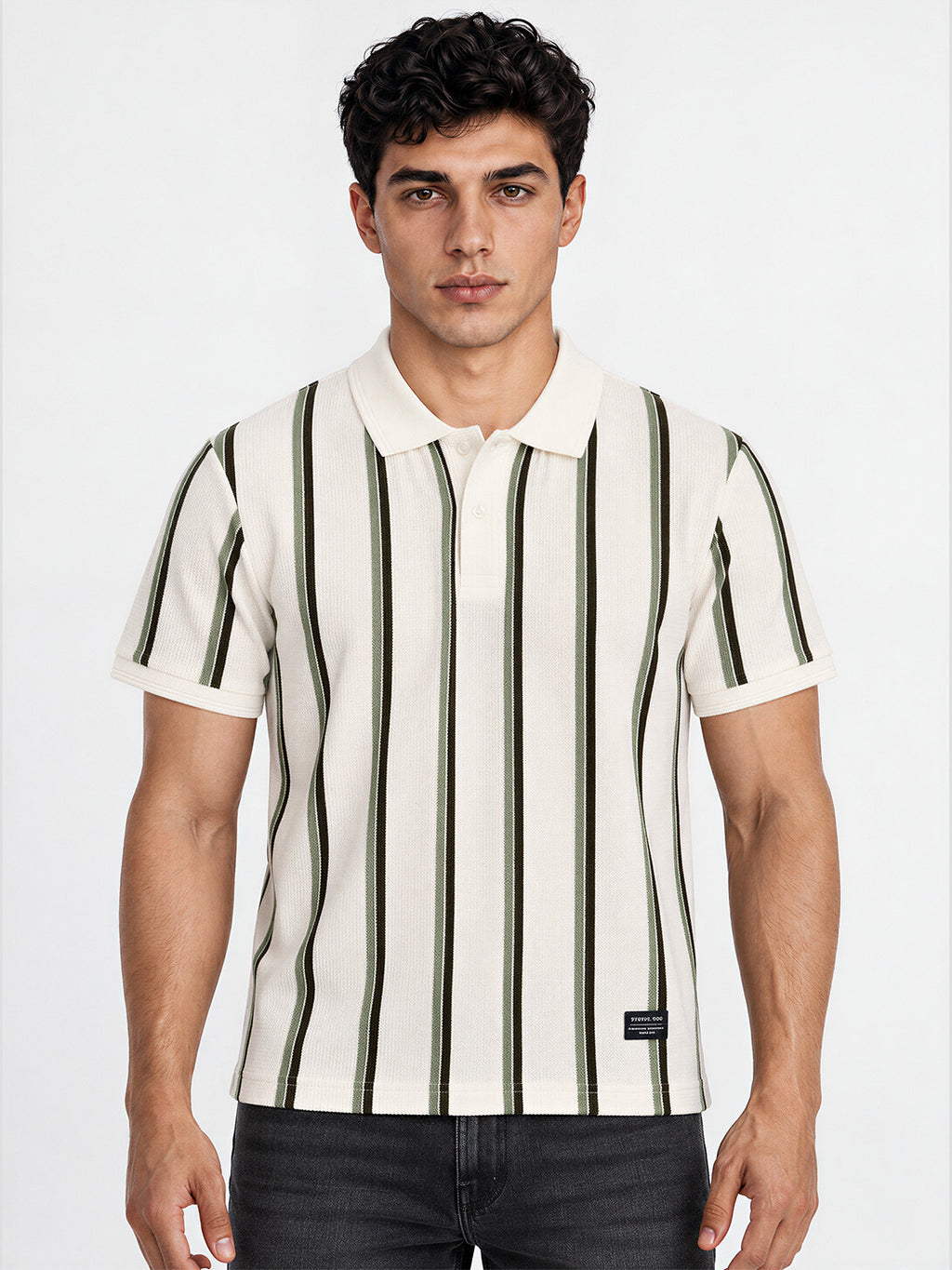 Men's Striped Regular Fit Polo T-Shirt