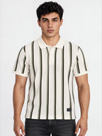 Men's Striped Regular Fit Polo T-Shirt