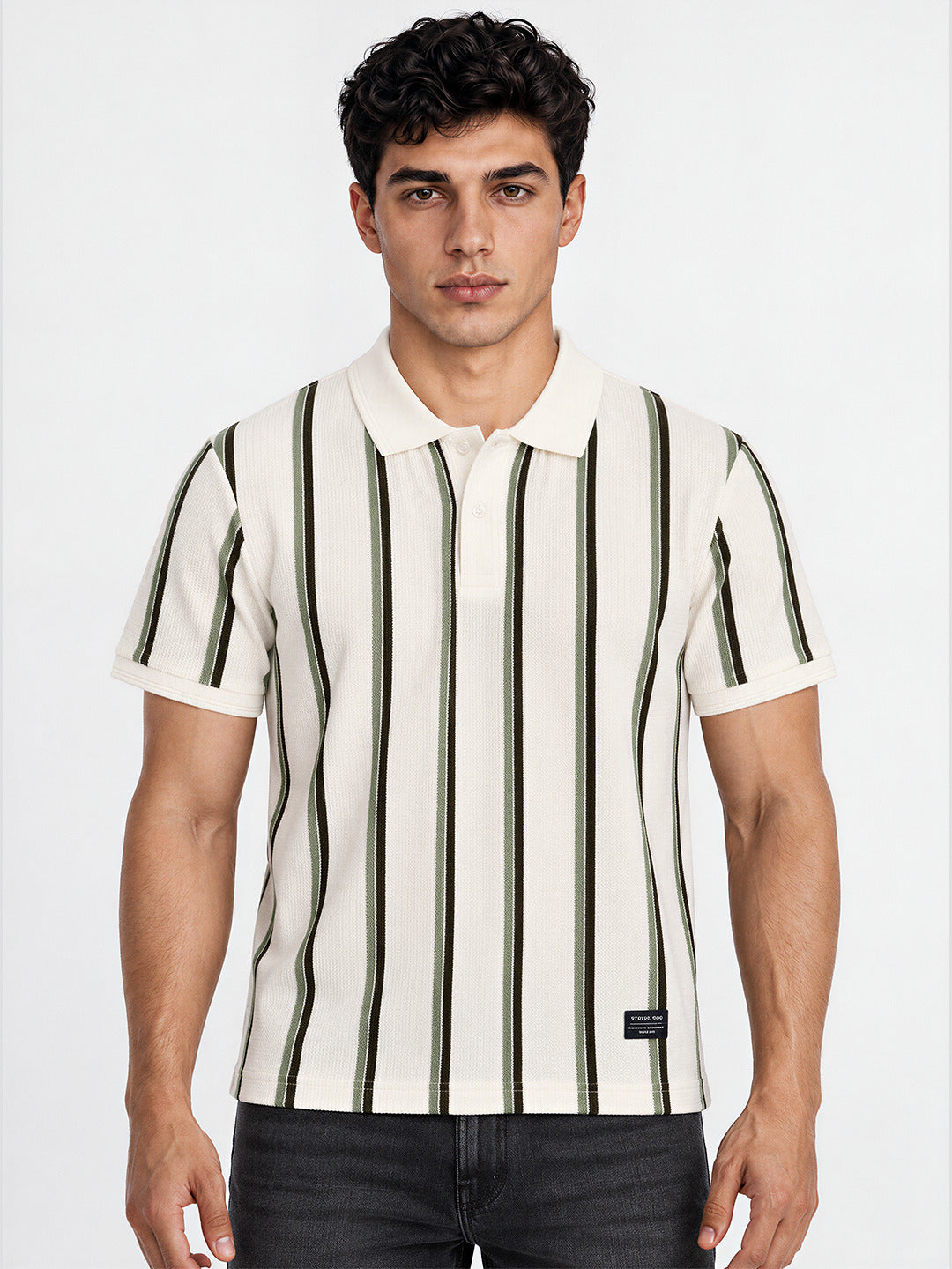 Men's Striped Regular Fit Polo T-Shirt