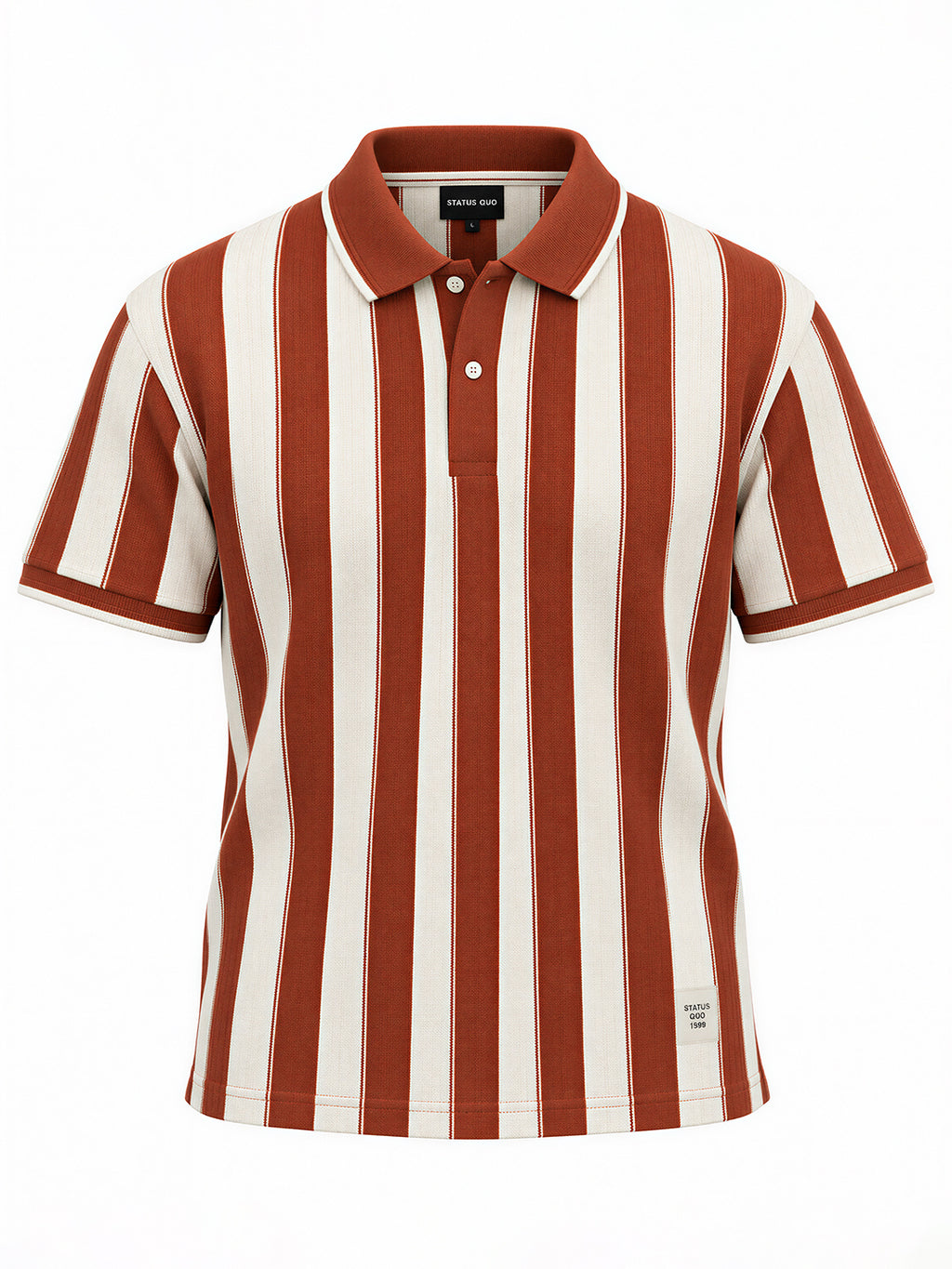 Men's Cotton Blend Striped Polo Collar Regular Fit T-Shirt