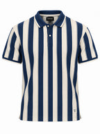 Men's Cotton Blend Striped Polo Collar Regular Fit T-Shirt