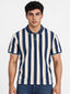 Men's Cotton Blend Striped Polo Collar Regular Fit T-Shirt