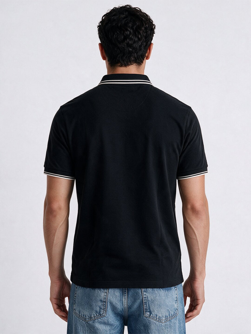 Men's Solid Cotton Blend Polo Collar Regular Fit T-Shirt