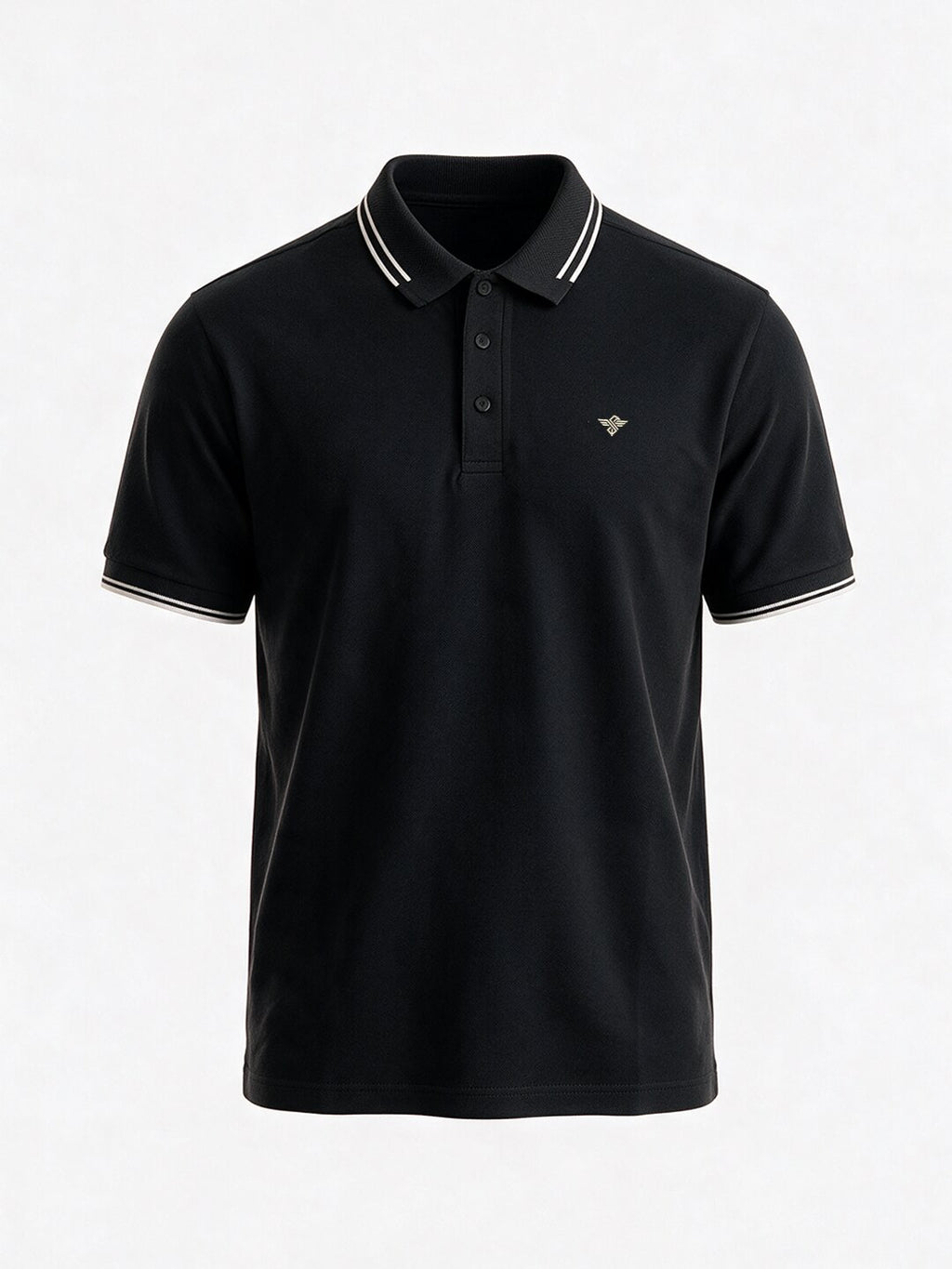 Men's Solid Cotton Blend Polo Collar Regular Fit T-Shirt