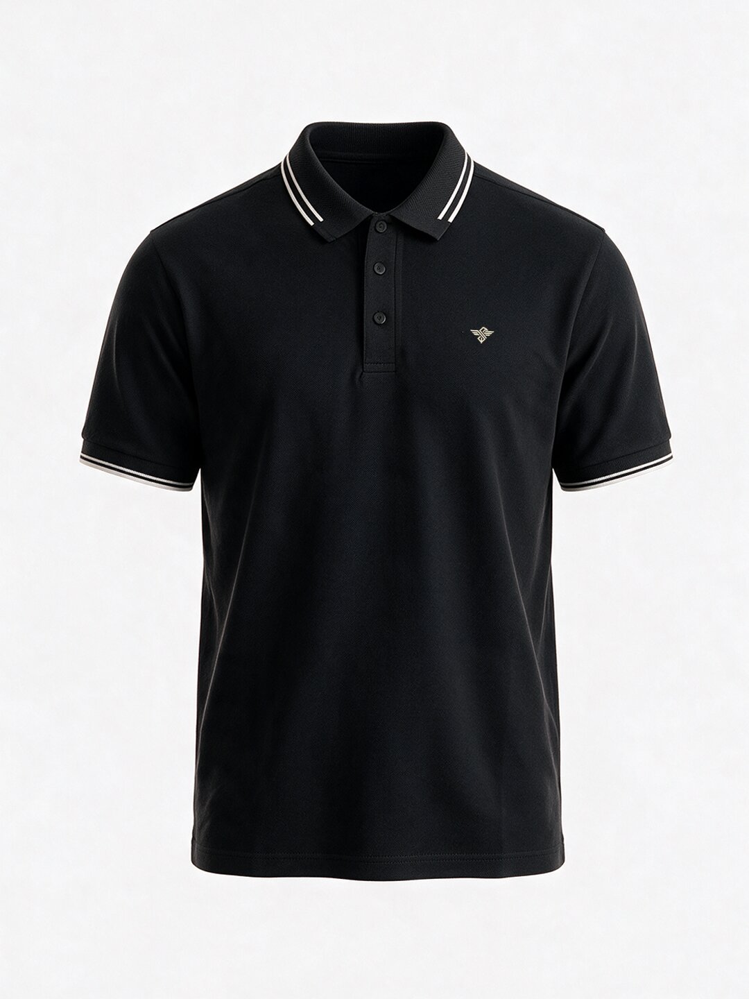 Men's Solid Cotton Blend Polo Collar Regular Fit T-Shirt