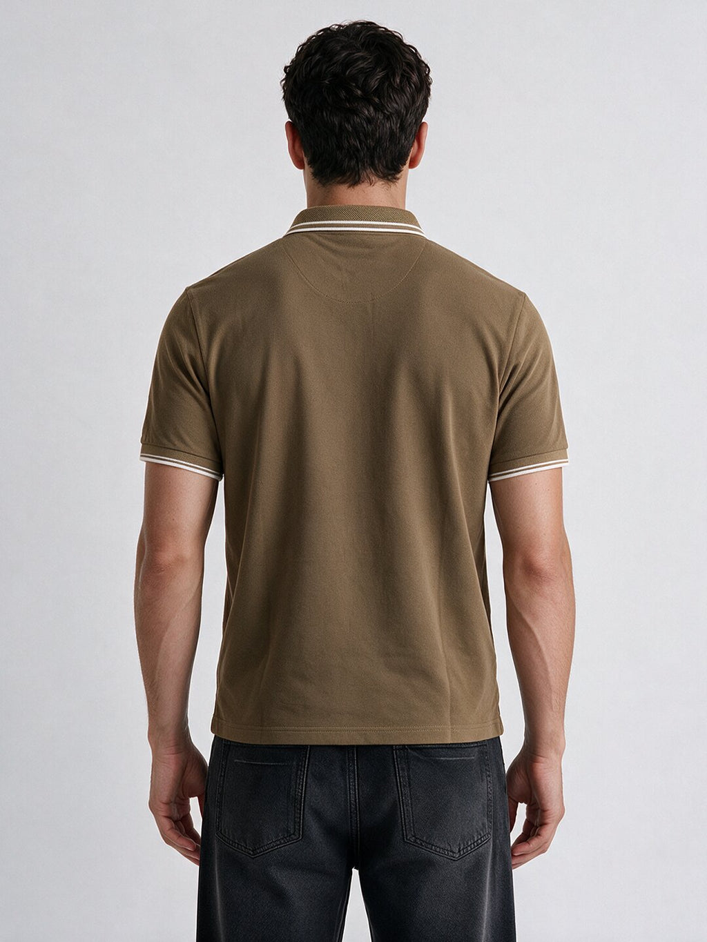 Men's Solid Cotton Blend Polo Collar Regular Fit T-Shirt