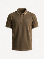 Men's Solid Cotton Blend Polo Collar Regular Fit T-Shirt