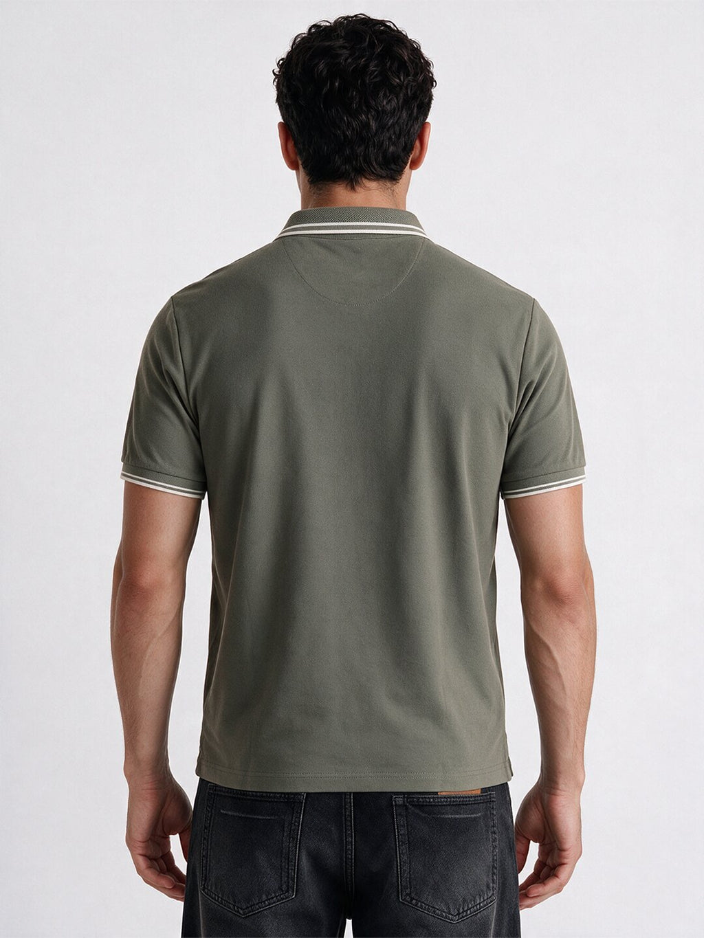 Men's Solid Cotton Blend Polo Collar Regular Fit T-Shirt