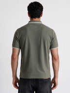Men's Solid Cotton Blend Polo Collar Regular Fit T-Shirt