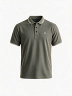 Men's Solid Cotton Blend Polo Collar Regular Fit T-Shirt