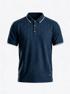 Men's Cotton Blend Jacquard Polo Collar Regular Fit T-Shirt