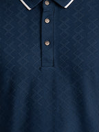 Men's Cotton Blend Jacquard Polo Collar Regular Fit T-Shirt