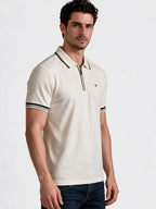 Men's Solid Polo Collar Regular Fit T-Shirt