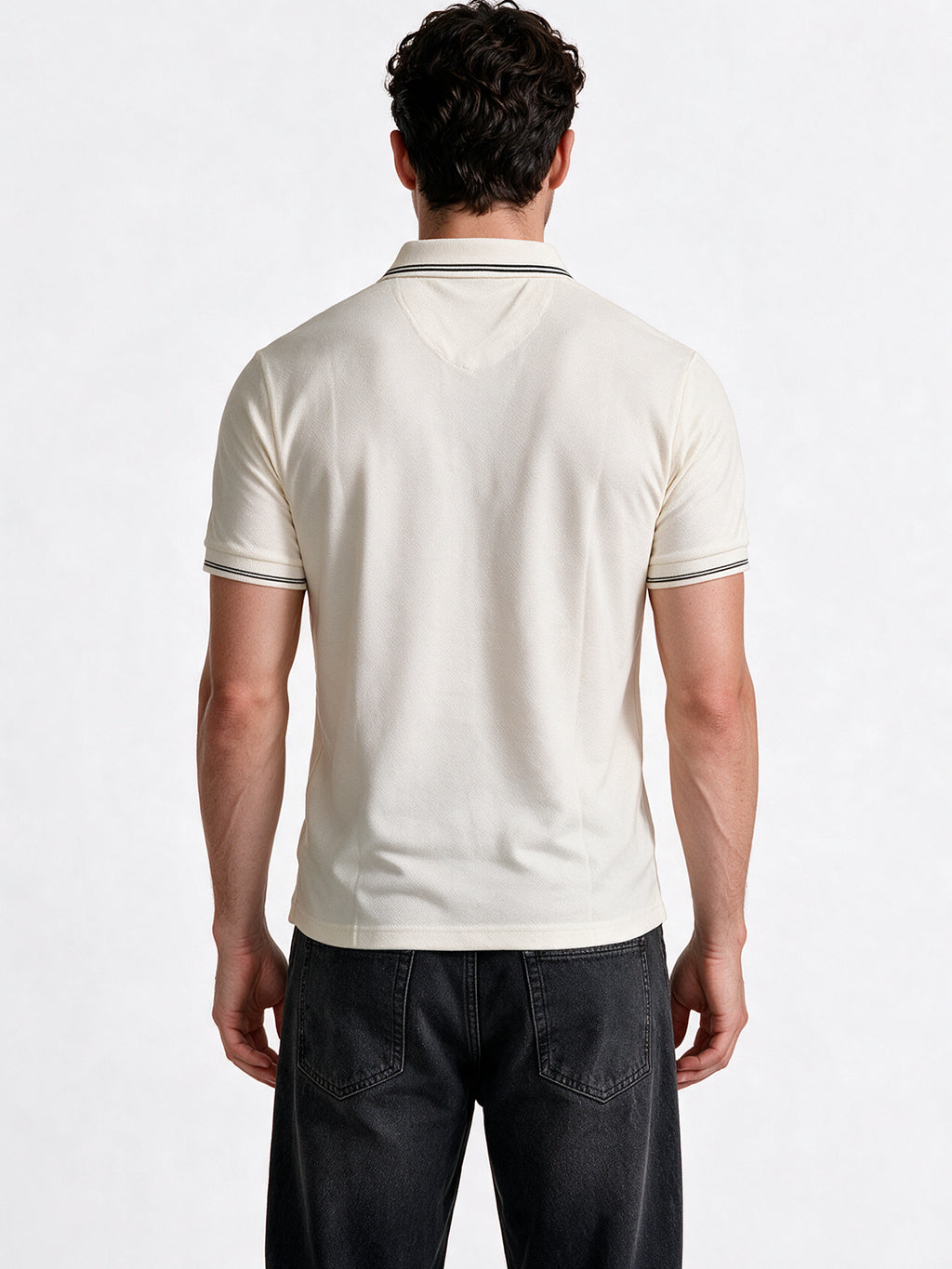 Men's Solid Polo Collar Regular Fit T-Shirt
