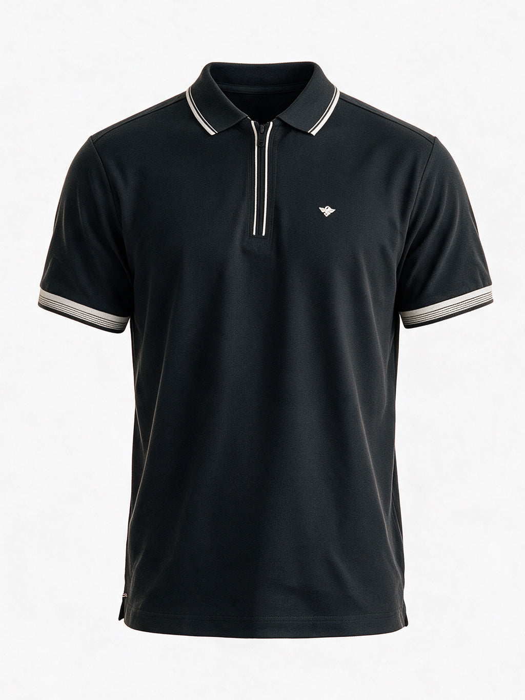 Men's Cotton Blend Solid Polo Collar Regular Fit T-Shirt