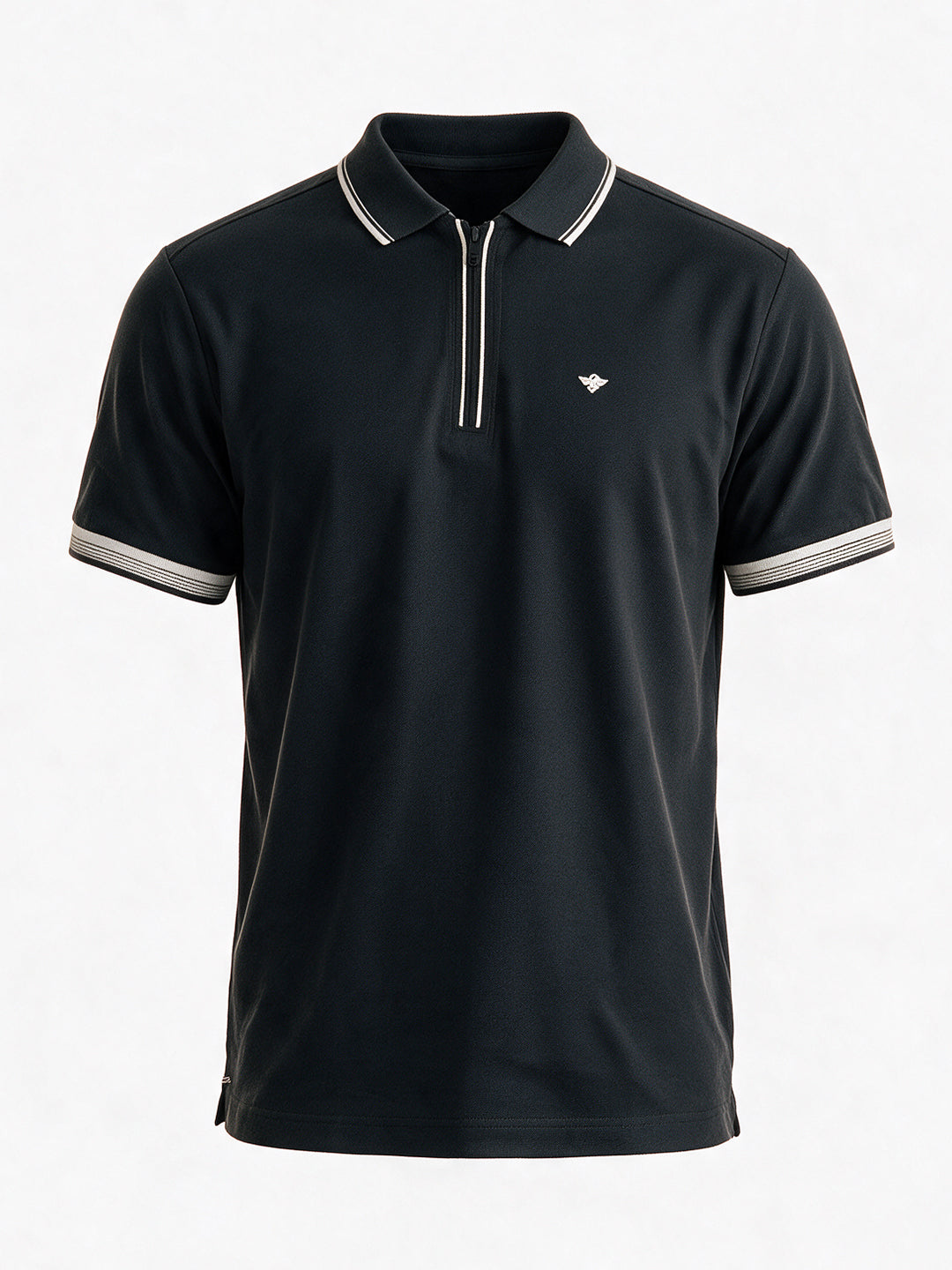 Men's Cotton Blend Solid Polo Collar Regular Fit T-Shirt