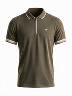 Men's Cotton Blend Solid Polo Collar Regular Fit T-Shirt