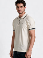 Men's Solid Polo Collar Regular Fit T-Shirt