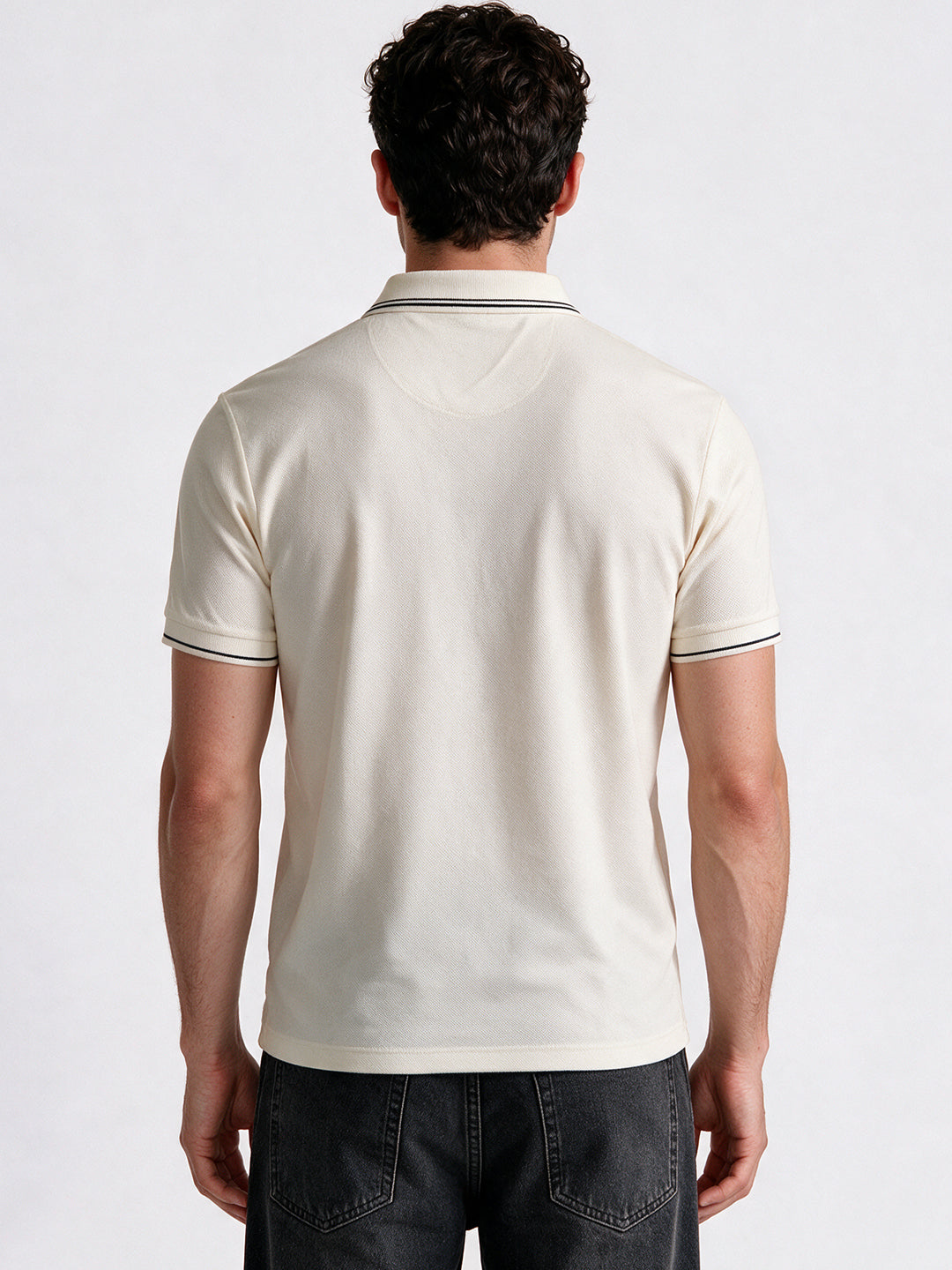 Men's Solid Polo Collar Regular Fit T-Shirt