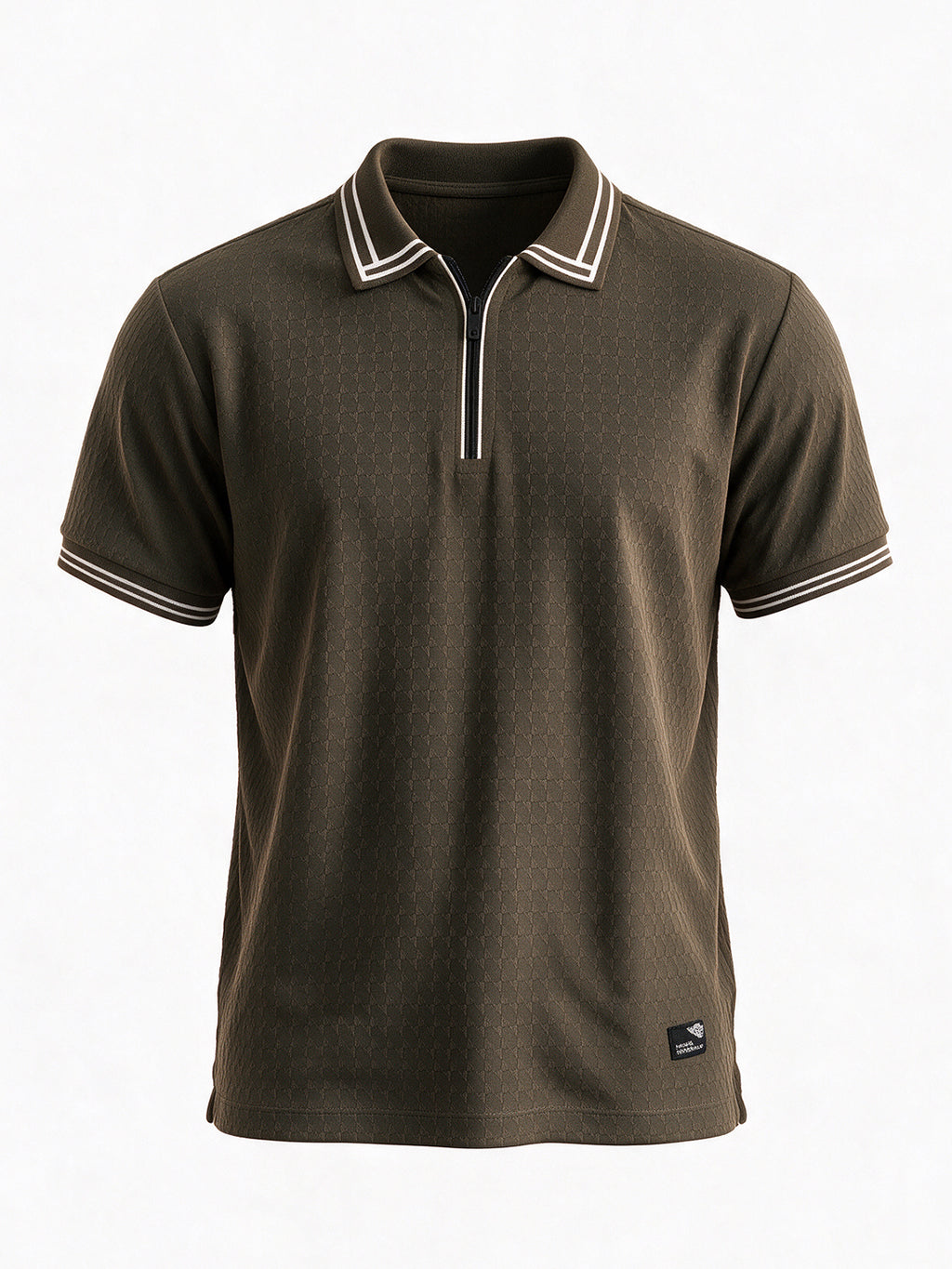 Men's Cotton Blend Solid Polo Collar Regular Fit T-Shirt