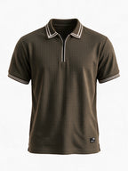 Men's Cotton Blend Solid Polo Collar Regular Fit T-Shirt