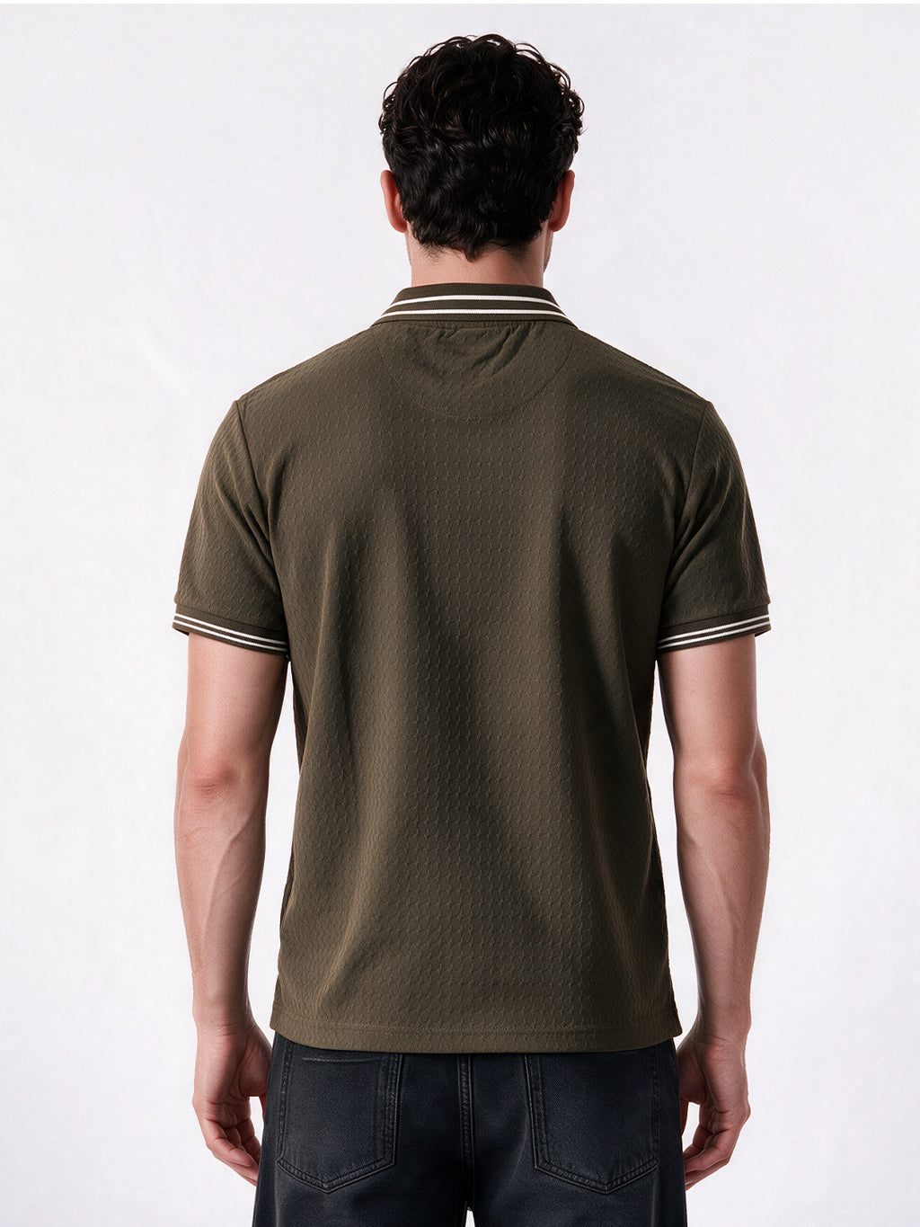 Men's Cotton Blend Solid Polo Collar Regular Fit T-Shirt